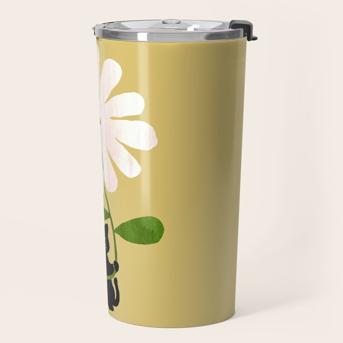 Cat with flower Travel Mug Gallery Image 2