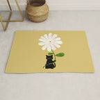 Cat with flower Rug Gallery Image 1