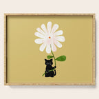 Cat with flower Serving Tray Gallery Image 1