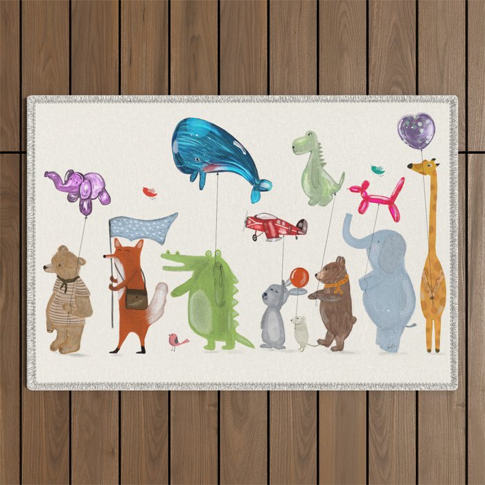 balloon parade Outdoor Rug Gallery Image 1