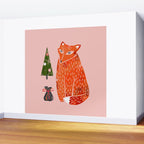 Christmas fox - illustration Wall Mural Gallery Image 2