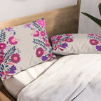 Mexican Bird Motif Gray Pillow Sham Gallery Image 2