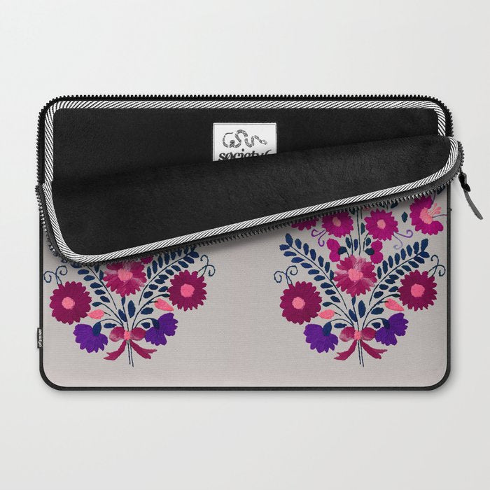 Mexican Bird Motif Gray Laptop Sleeve Gallery Image 2