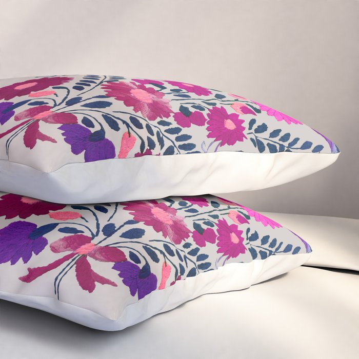 Mexican Bird Motif Gray Pillow Sham Gallery Image 3