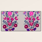 Mexican Bird Motif Gray Desk Mat Gallery Image 3