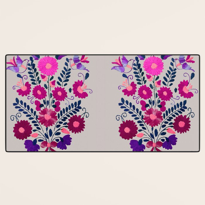Mexican Bird Motif Gray Desk Mat Gallery Image 3