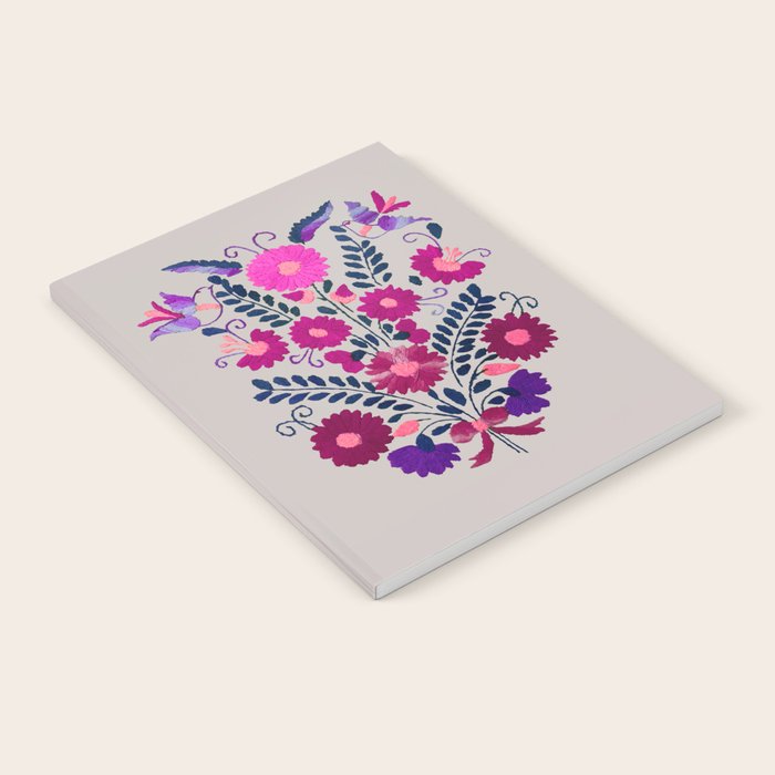 Mexican Bird Motif Gray Notebook Gallery Image 1