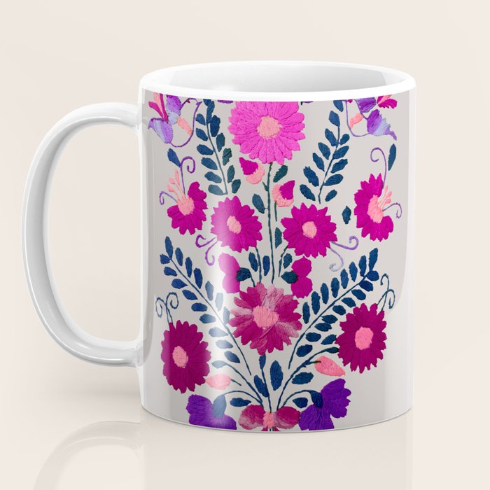 Mexican Bird Motif Gray Coffee Mug Gallery Image 3