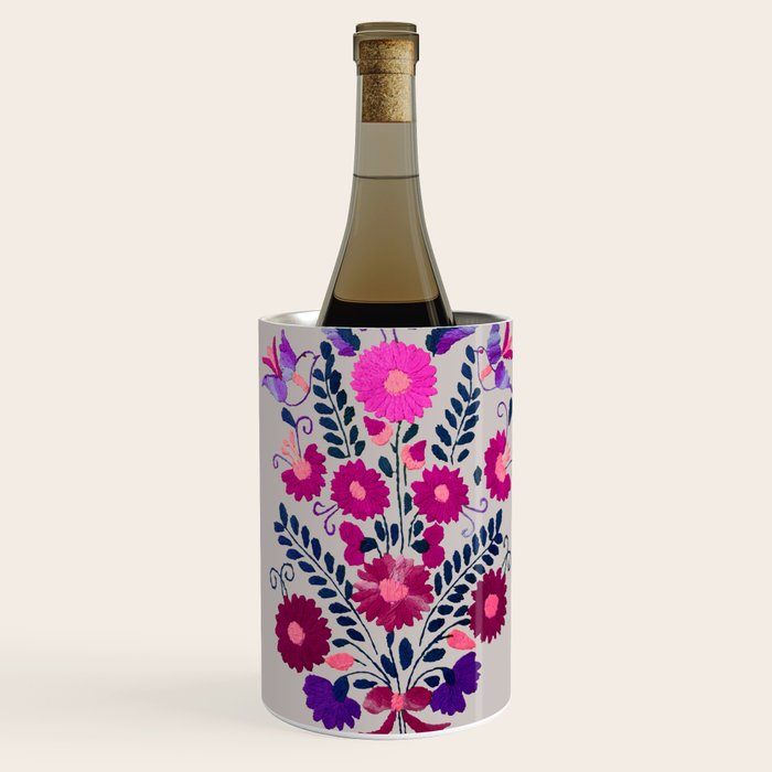 Mexican Bird Motif Gray Wine Chiller Gallery Image 3