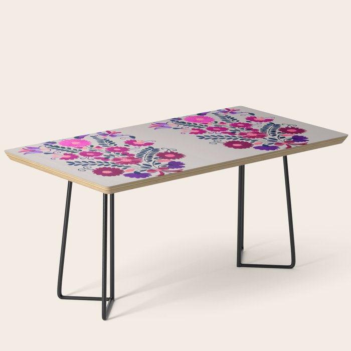 Mexican Bird Motif Gray Coffee Table Gallery Image 1