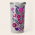 Mexican Bird Motif Gray Travel Mug Gallery Image 2