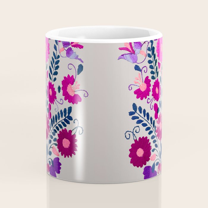 Mexican Bird Motif Gray Coffee Mug Gallery Image 4