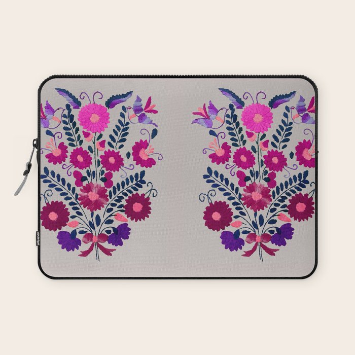 Mexican Bird Motif Gray Laptop Sleeve Gallery Image 1