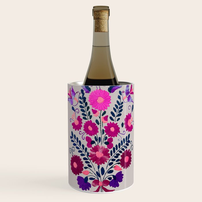 Mexican Bird Motif Gray Wine Chiller Gallery Image 2