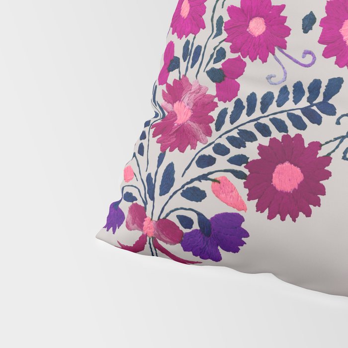 Mexican Bird Motif Gray Pillow Sham Gallery Image 4