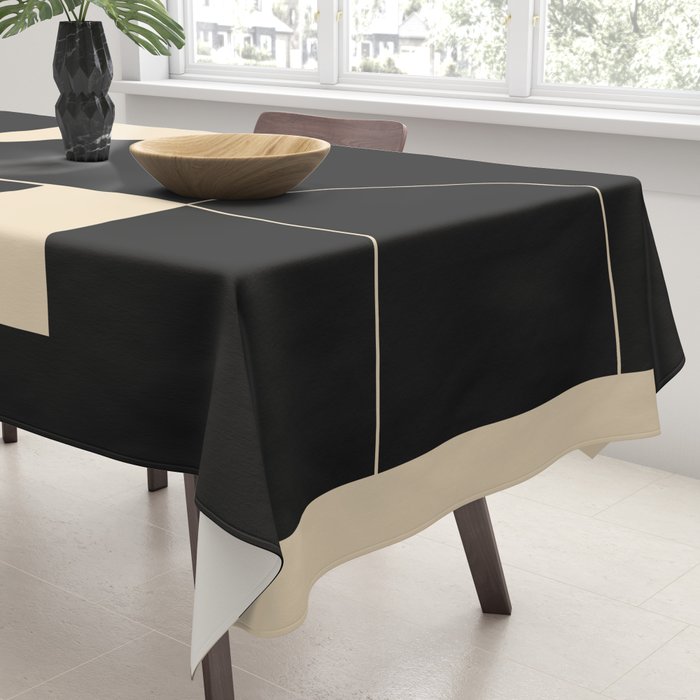 Geometric Shapes Black and White 6 Tablecloth Gallery Image 3
