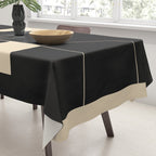 Geometric Shapes Black and White 6 Tablecloth Gallery Image 3