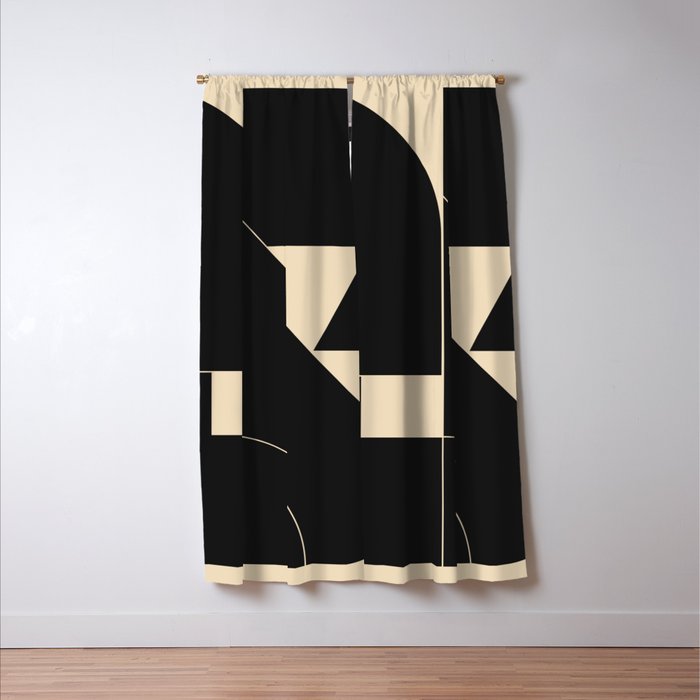 Geometric Shapes Black and White 6 Window Curtain Gallery Image 3