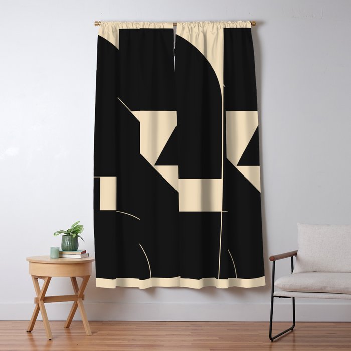 Geometric Shapes Black and White 6 Window Curtain Gallery Image 5