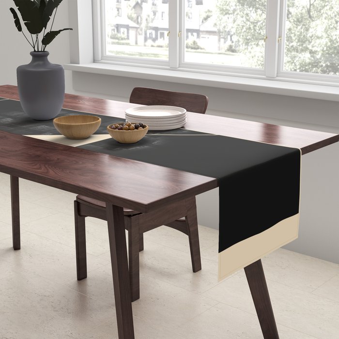 Geometric Shapes Black and White 6 Table Runner Gallery Image 2