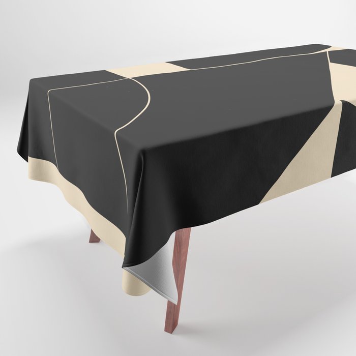 Geometric Shapes Black and White 6 Tablecloth Gallery Image 1