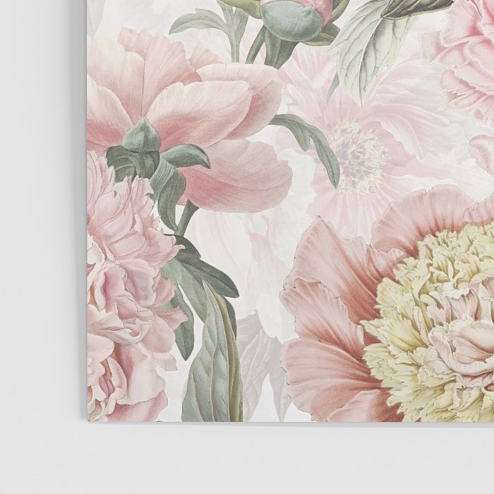 Vintage & Shabby Chic - Antique Pink Peony Flowers Garden Poster Gallery Image 3