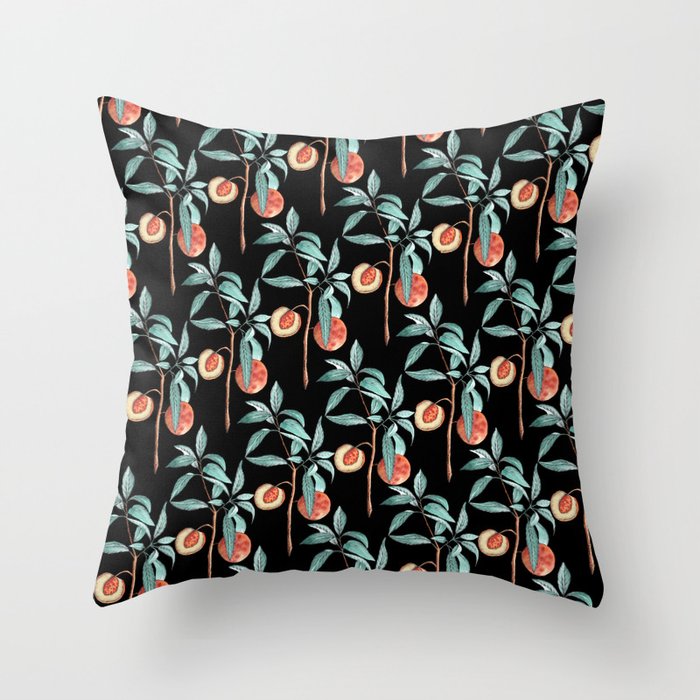 botanical peach Throw Pillow Gallery Image 1