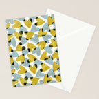 Linocut Hearts / Blue & Yellow Stationery Card Gallery Image 2