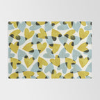 Linocut Hearts / Blue & Yellow Rug Gallery Image 2