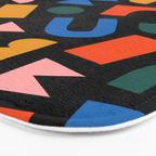 Colorful abstract organic shape art pattern Bath Mat Gallery Image 3