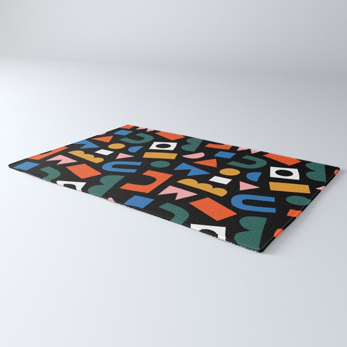 Colorful abstract organic shape art pattern Rug Gallery Image 3