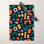 Colorful abstract organic shape art pattern Wrapping Paper Gallery Image 1