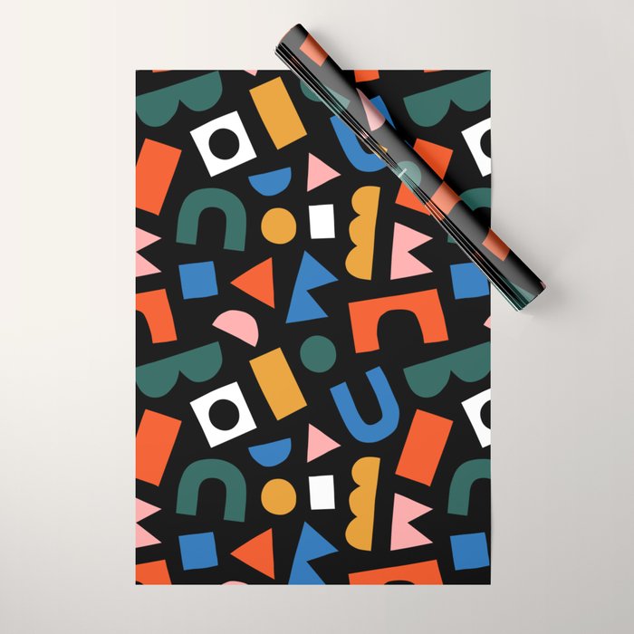 Colorful abstract organic shape art pattern Wrapping Paper Gallery Image 1