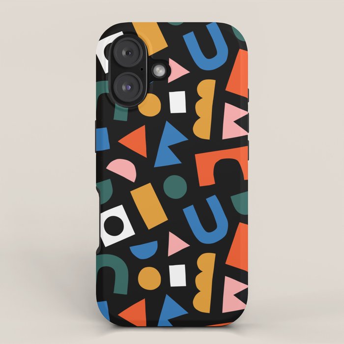 Colorful abstract organic shape art pattern iPhone Case Gallery Image 1