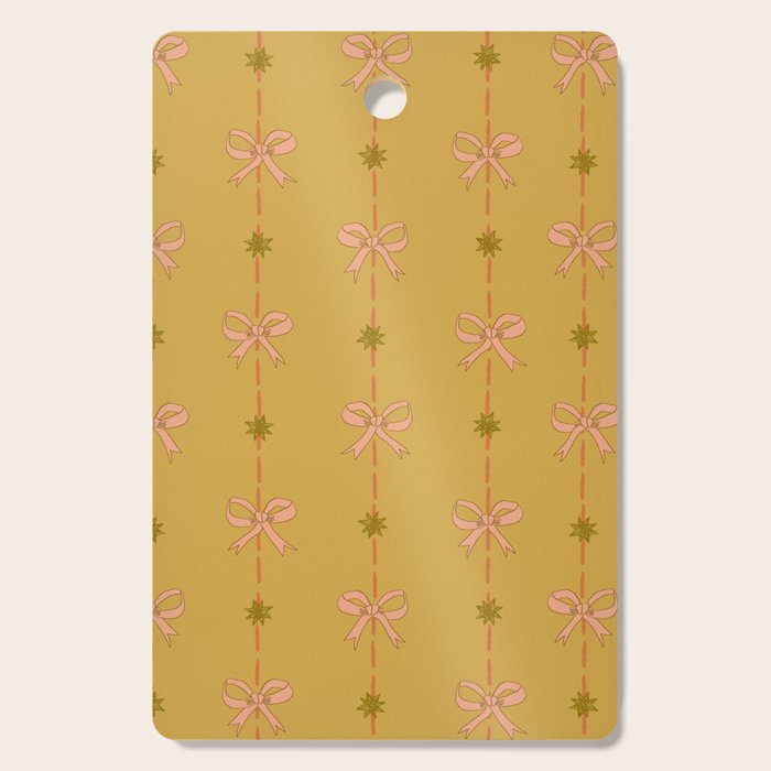 Cute Hair Bows & Stars in Yellow Ochre & Peach Cutting Board Gallery Image 1