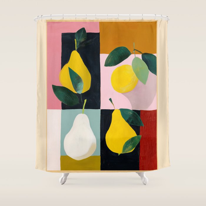 Modern Pears Still Life I Shower Curtain Gallery Image 1
