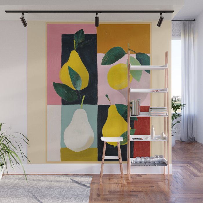 Modern Pears Still Life I Wall Mural Gallery Image 1