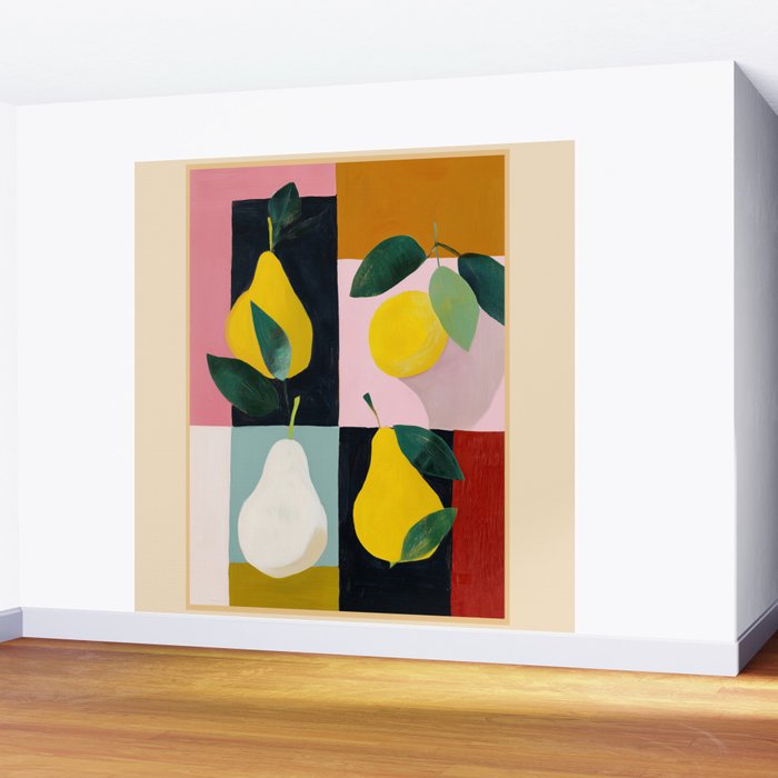 Modern Pears Still Life I Wall Mural Gallery Image 2
