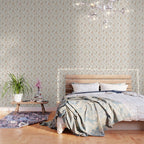 tossed wildflowers - sage apricot Wallpaper Gallery Image 3