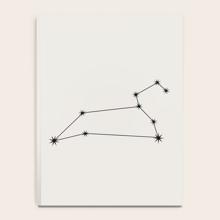 Leo Zodiac Star Constellation Line Art White Notebook Gallery Image 4