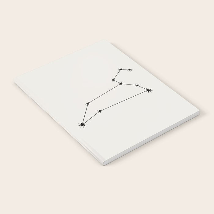 Leo Zodiac Star Constellation Line Art White Notebook Gallery Image 2