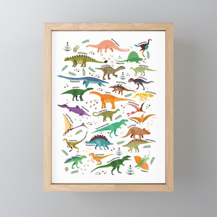 Types of Dinosaurs Alphabet Mini Art Print Gallery Image 1