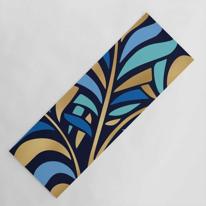 Decorative Floral Leaf Yoga Mat Gallery Image 1