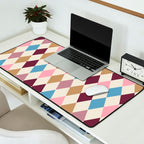 Pastel Retro Harlequin Diamonds Desk Mat Gallery Image 2