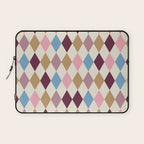 Pastel Retro Harlequin Diamonds Laptop Sleeve Gallery Image 1