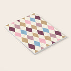 Pastel Retro Harlequin Diamonds Notebook Gallery Image 3