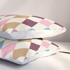 Pastel Retro Harlequin Diamonds Pillow Sham Gallery Image 3