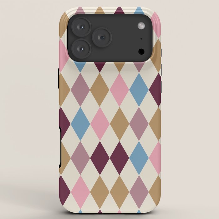 Pastel Retro Harlequin Diamonds iPhone Case Gallery Image 8