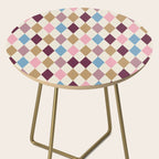 Pastel Retro Harlequin Diamonds Side Table Gallery Image 2