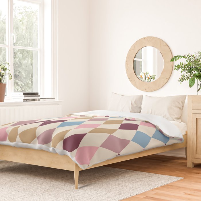 Pastel Retro Harlequin Diamonds Duvet Cover Gallery Image 2
